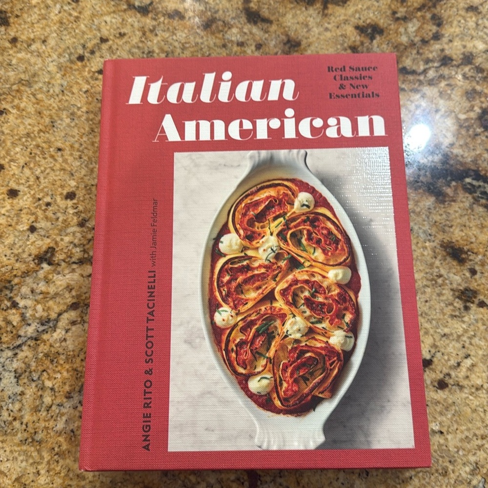 Italian American cooking book. Signed by the chef from Don Angie
